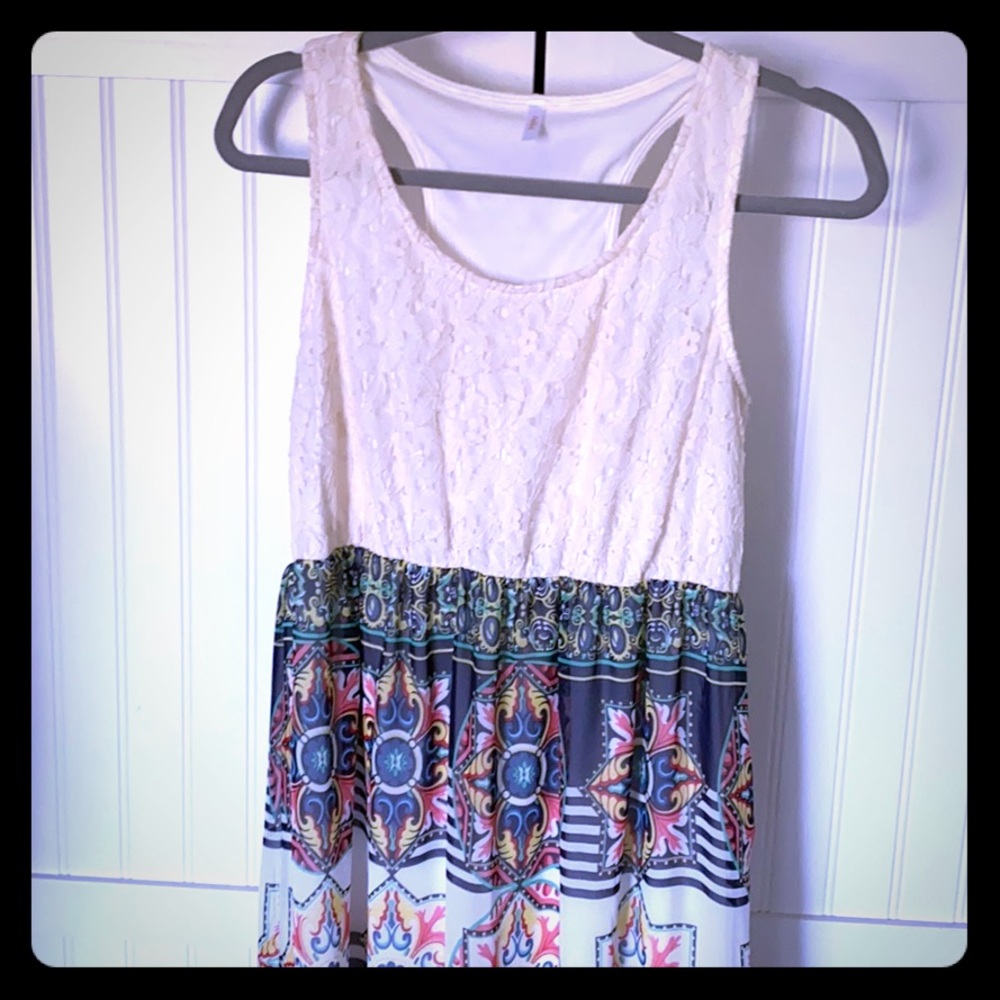 Lace top racer back maxi
